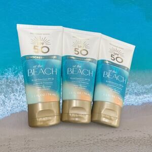 Bath & Body Works At The Beach Sunscreen Lotion SPF 50 2.5 oz Travel Lot of 3